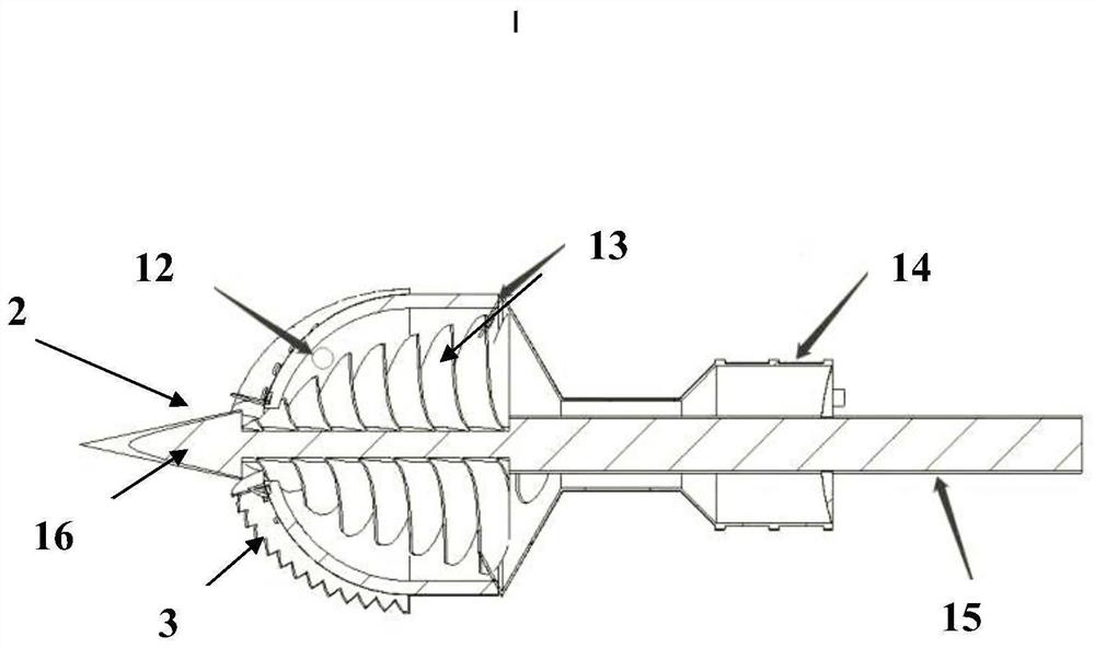 Multi-head excavator with main excavation head and auxiliary excavation heads