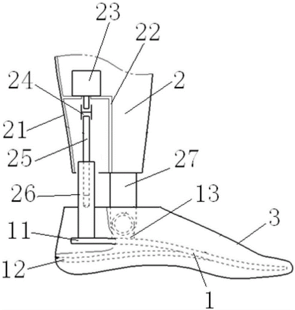 A flexible powered prosthesis below the knee