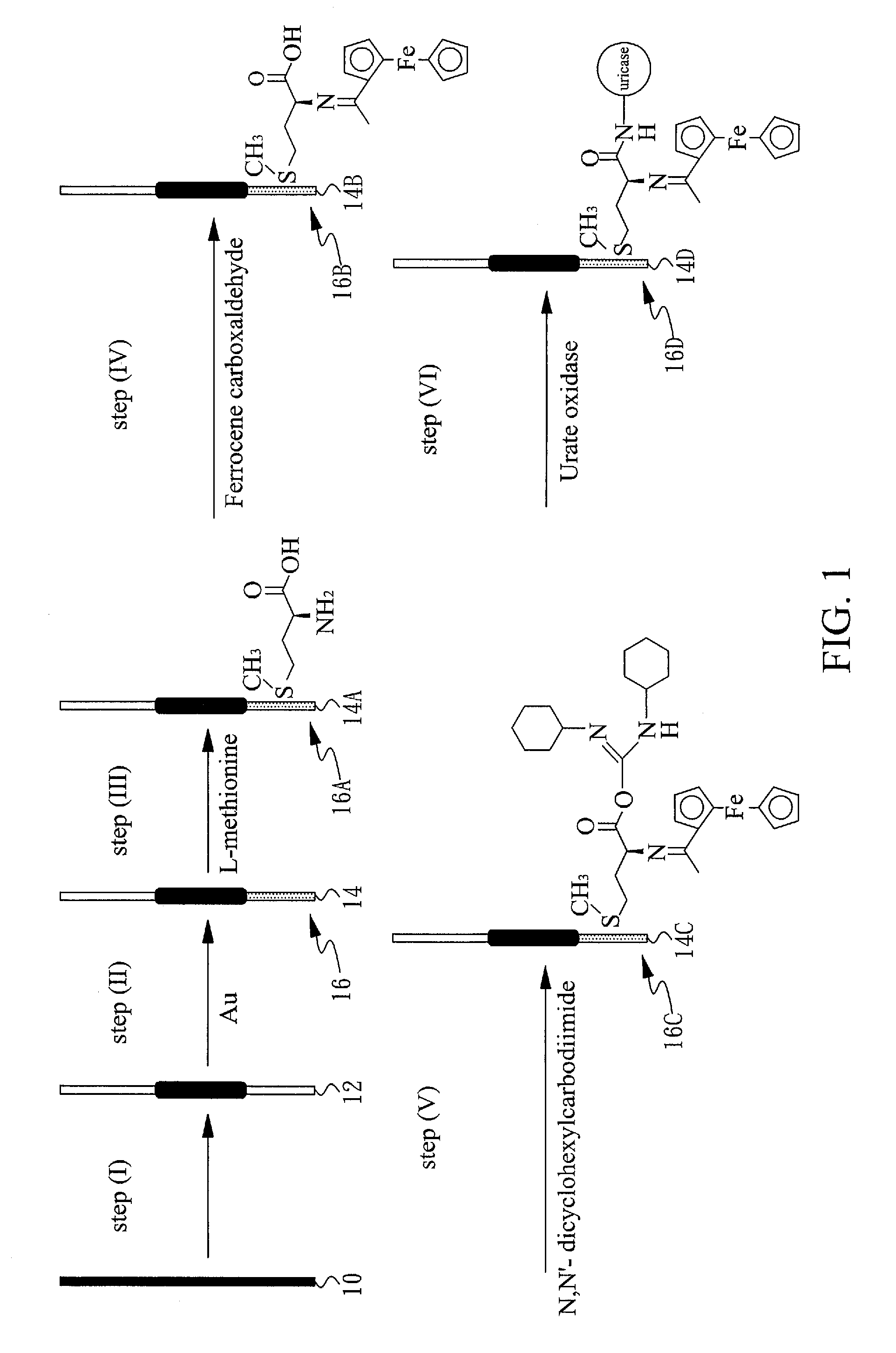 Electrode for uric acid and method of producing the same