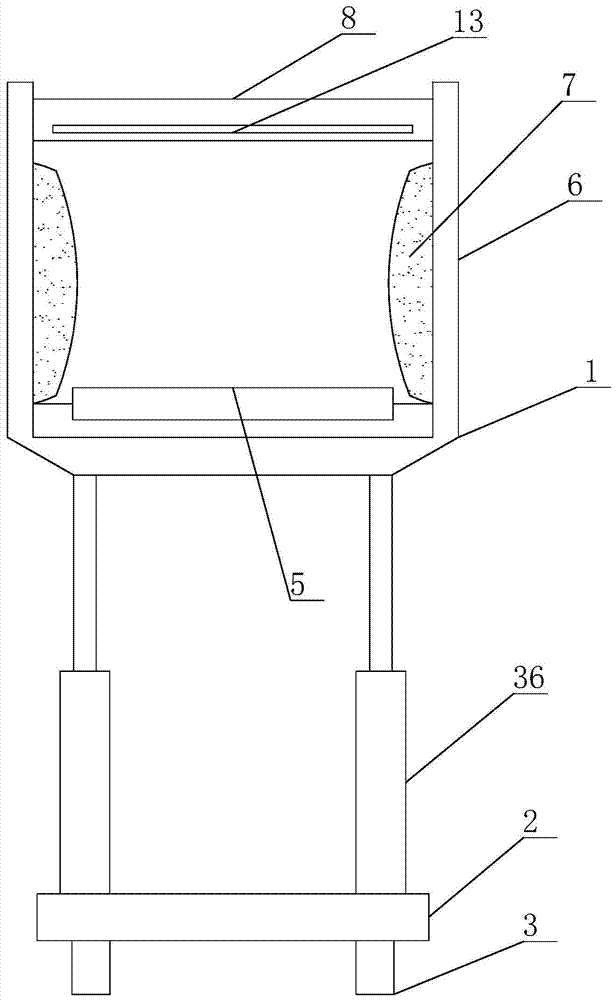 A high-efficiency storage buffer protection unloading transmission device