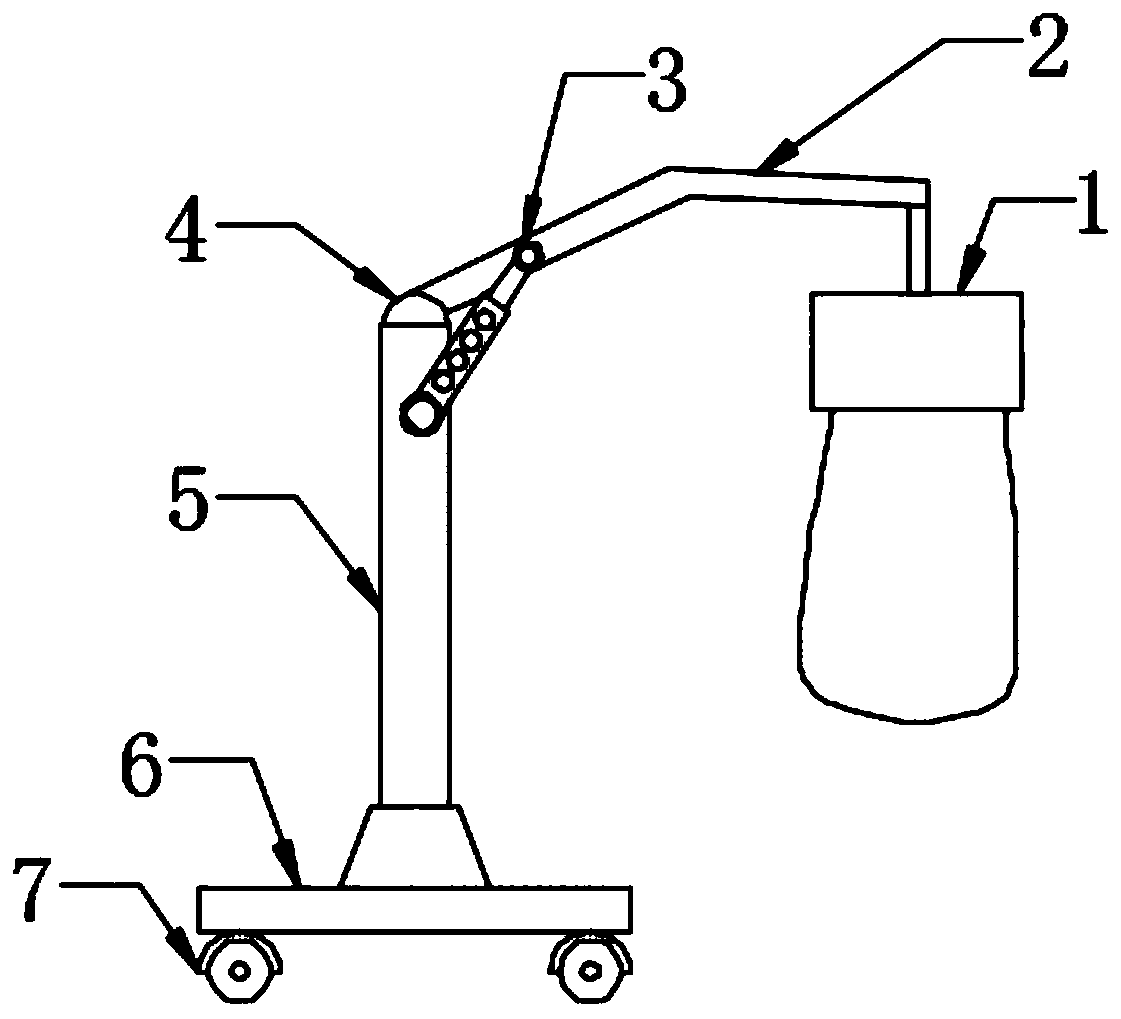 Double-arm adjustable bracket rod for moxibustion apparatus