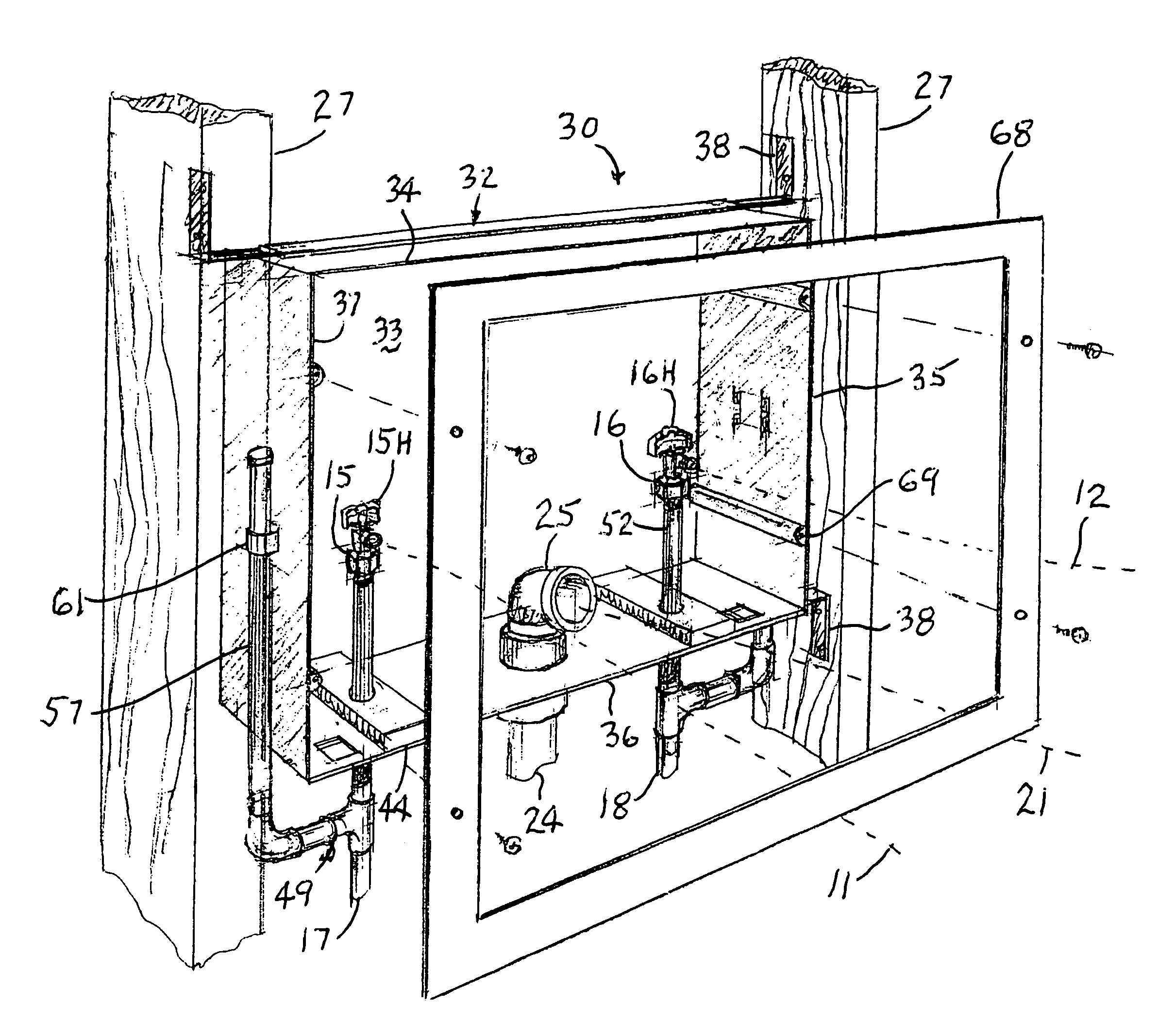 Modular rough-in plumbing accessary