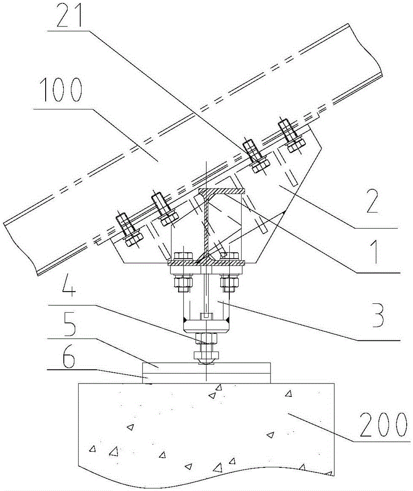 Intermediate support device of escalator truss