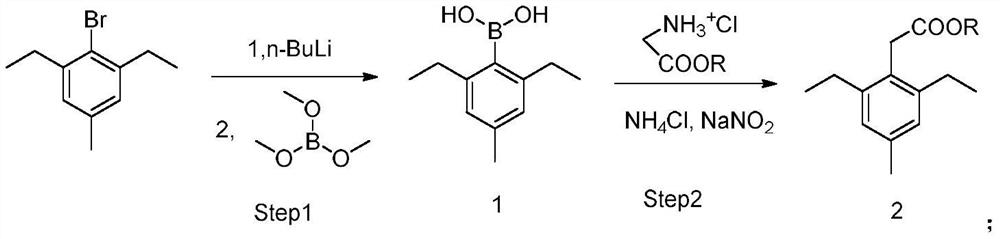 Method for synthesizing 2,6-diethyl-4-methylphenylacetate