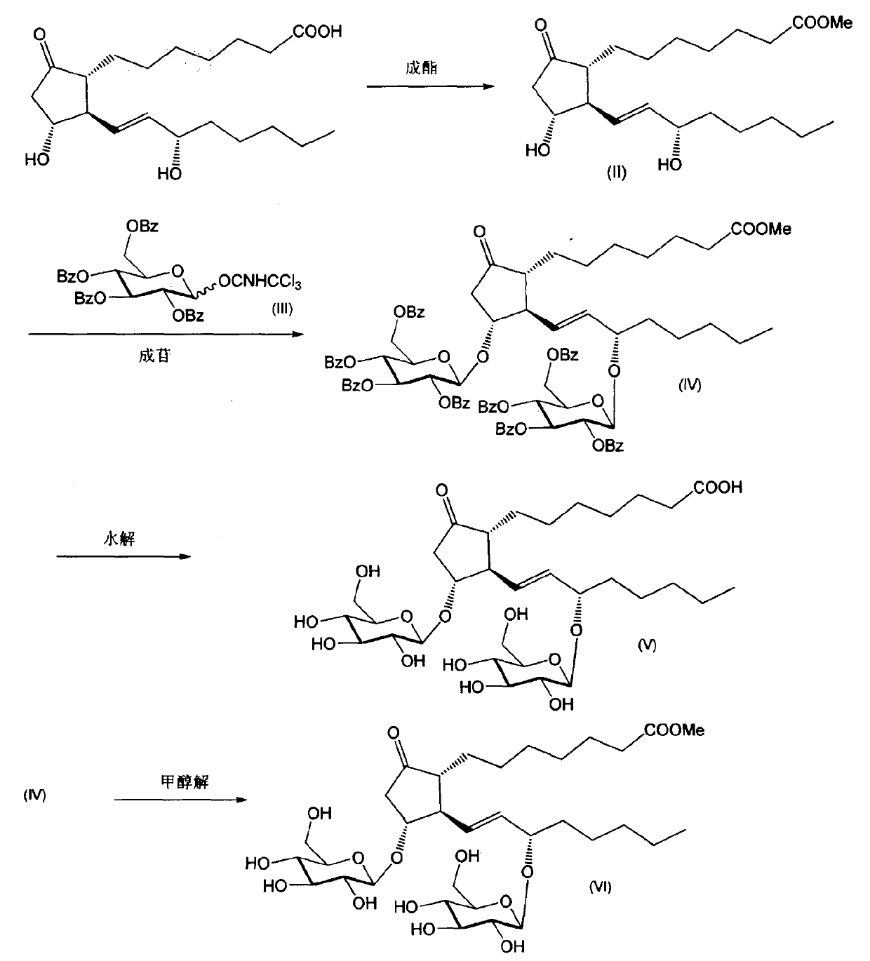 Glycoside derivatives of prostaglandin e1 and preparation method thereof