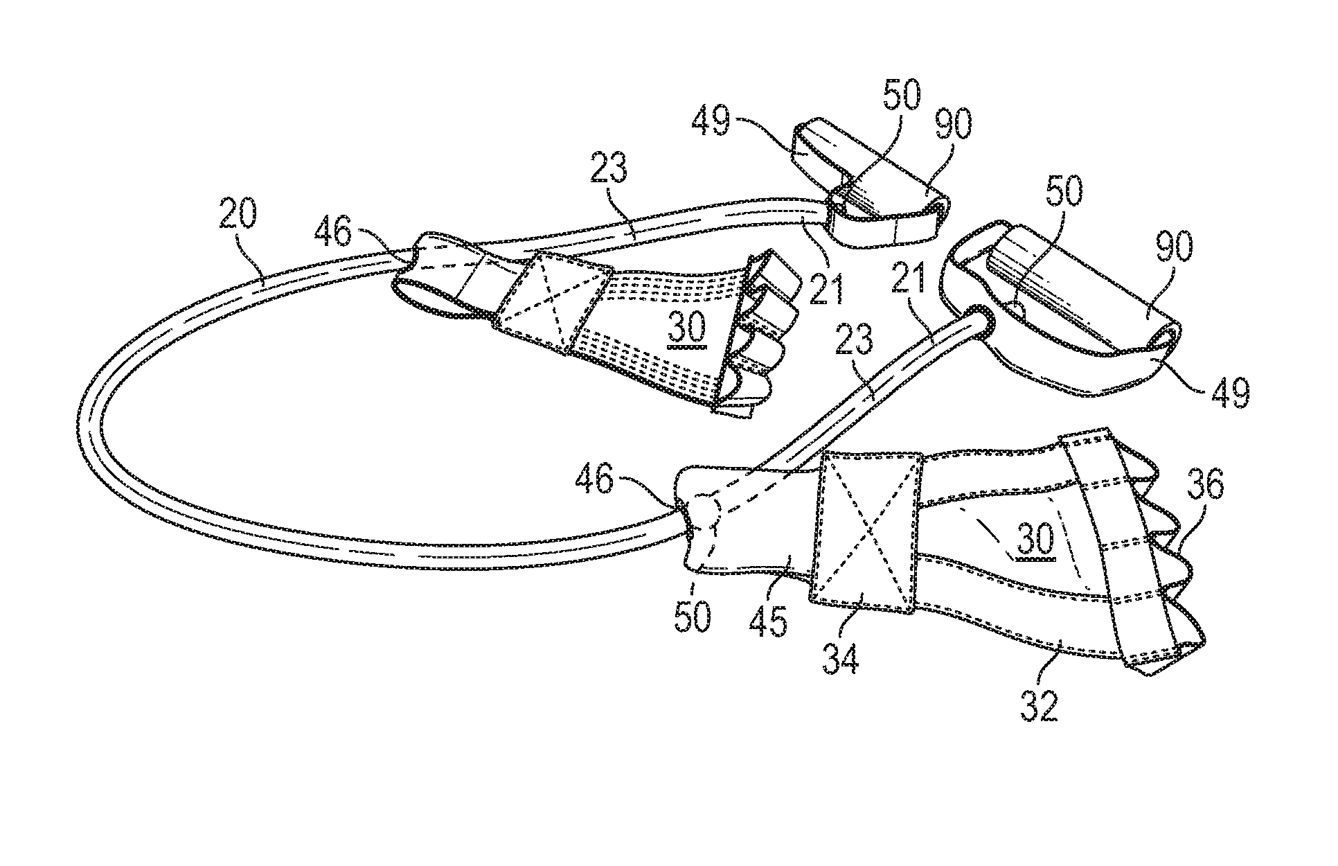 Resistance band having hand adapters and handles