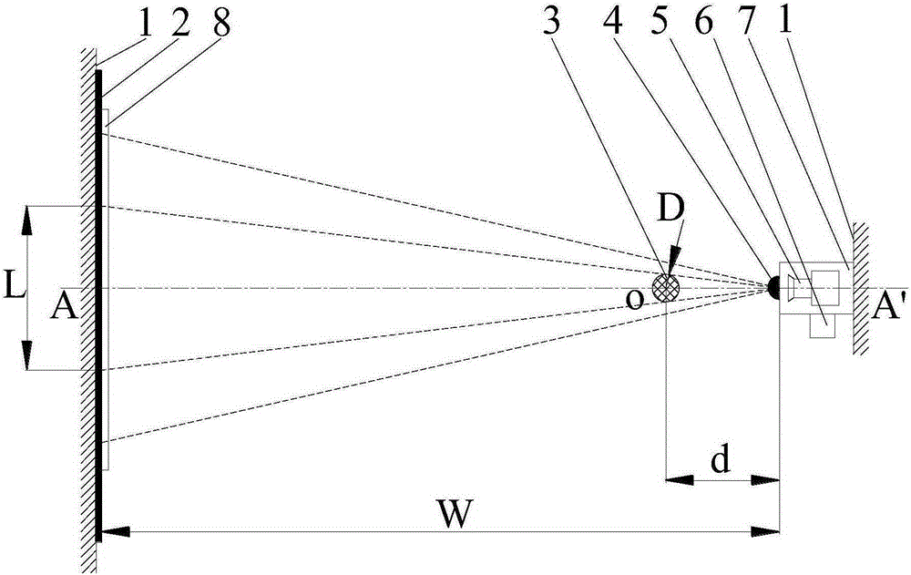 Non-contact detection device and method for pitch circle diameter of steel wire rope for mining