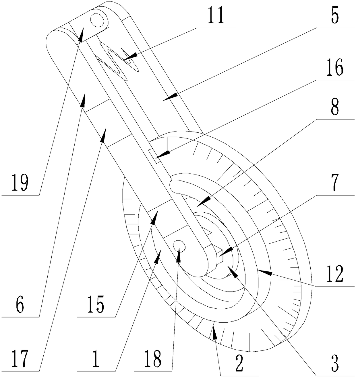 Curved surface dimension measuring convenience improving device