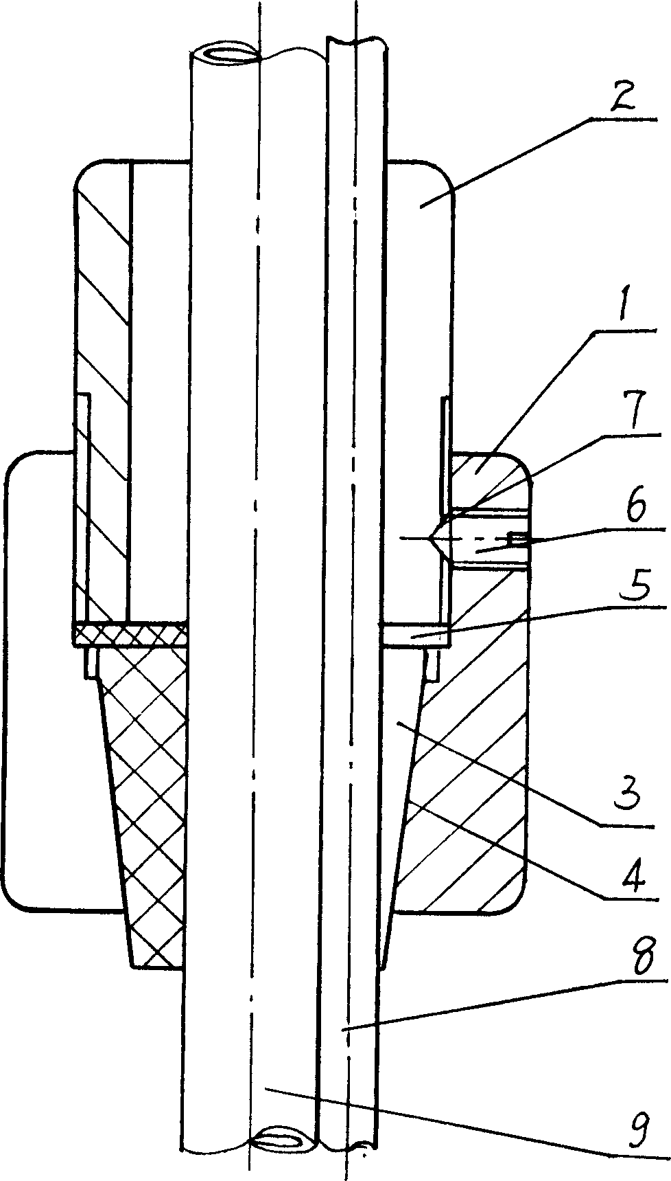 Downhole rod pipe fixing device