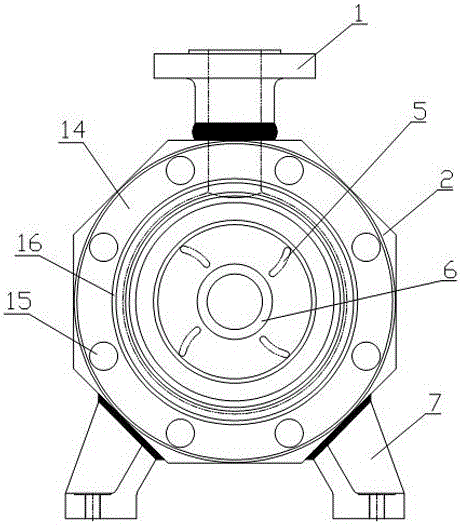 Middle discharge section of multi-outlet horizontal single-suction segmental multi-stage centrifugal pump