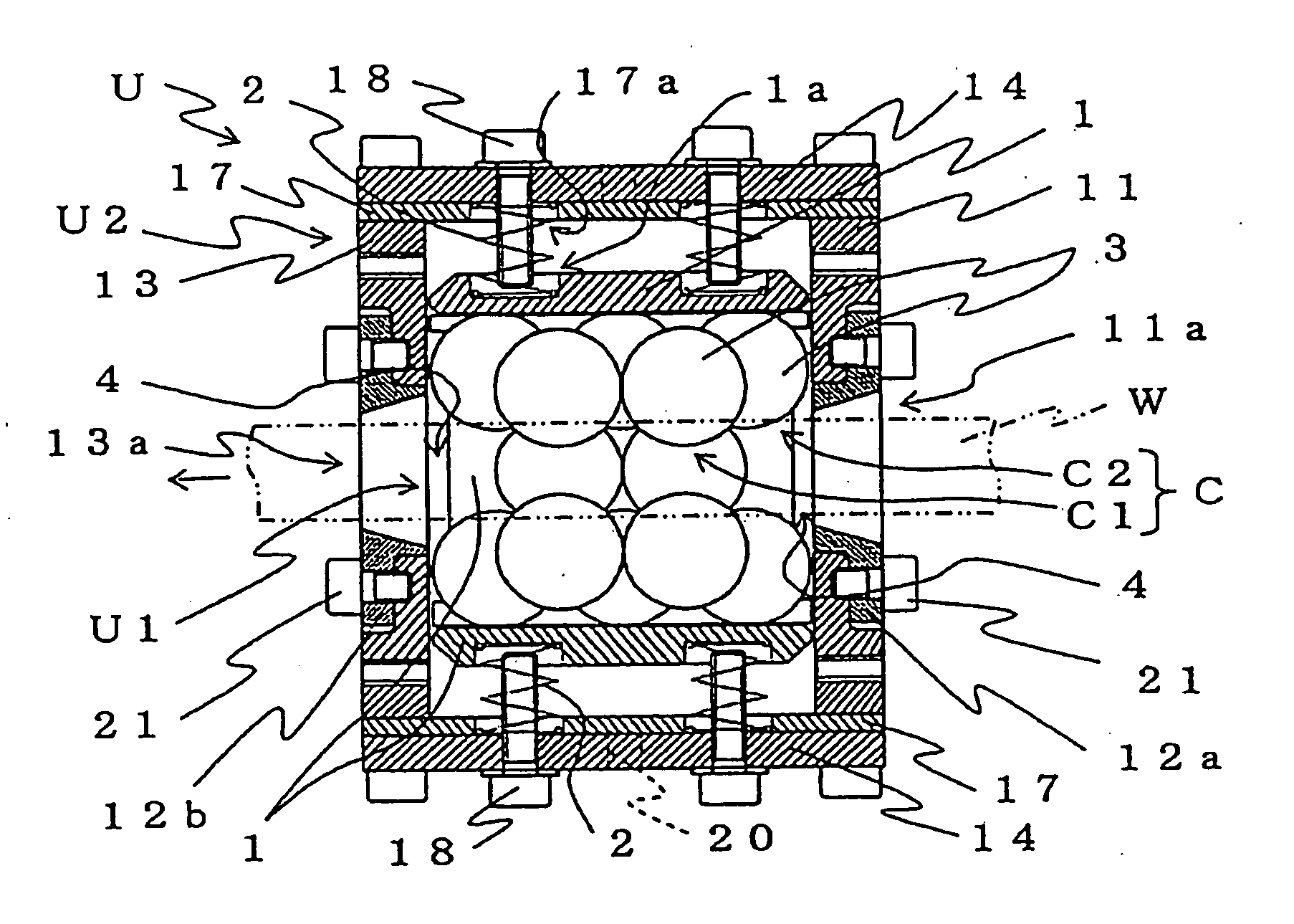 Supporting mechanism for a long material a supporting unit using this mechanism, and a method for preventing swing of a long piece of material