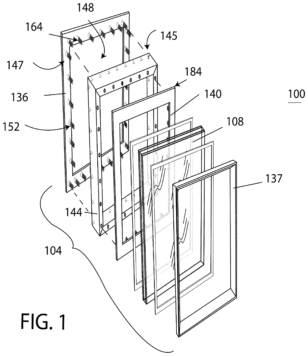 Metal frame and glass pane door element, window element, systems including same, and method for making same