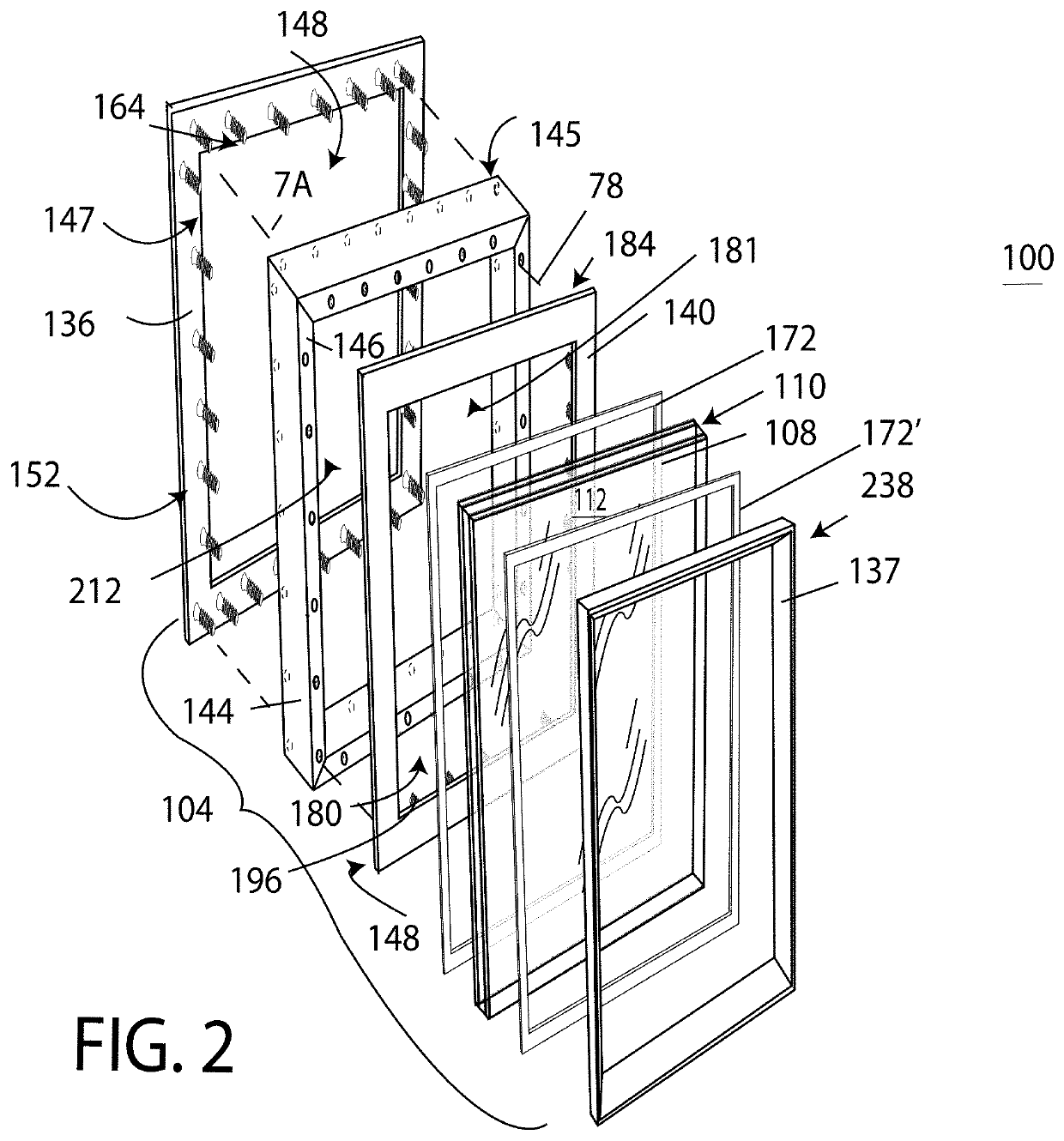 Metal frame and glass pane door element, window element, systems including same, and method for making same