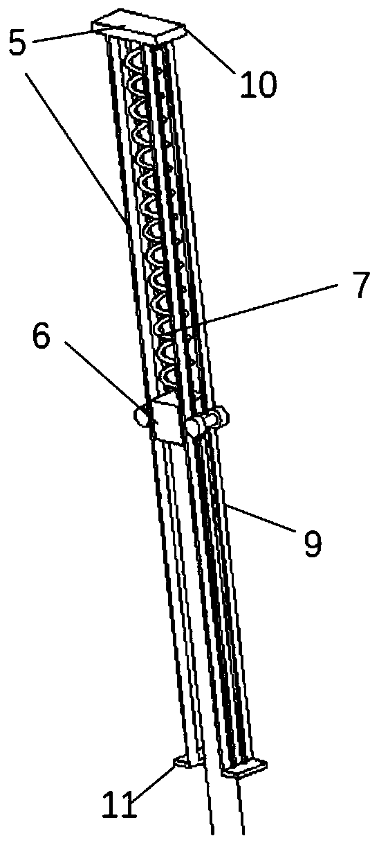 Three-degree-of-freedom decomposition mooring structure measurement experiment device