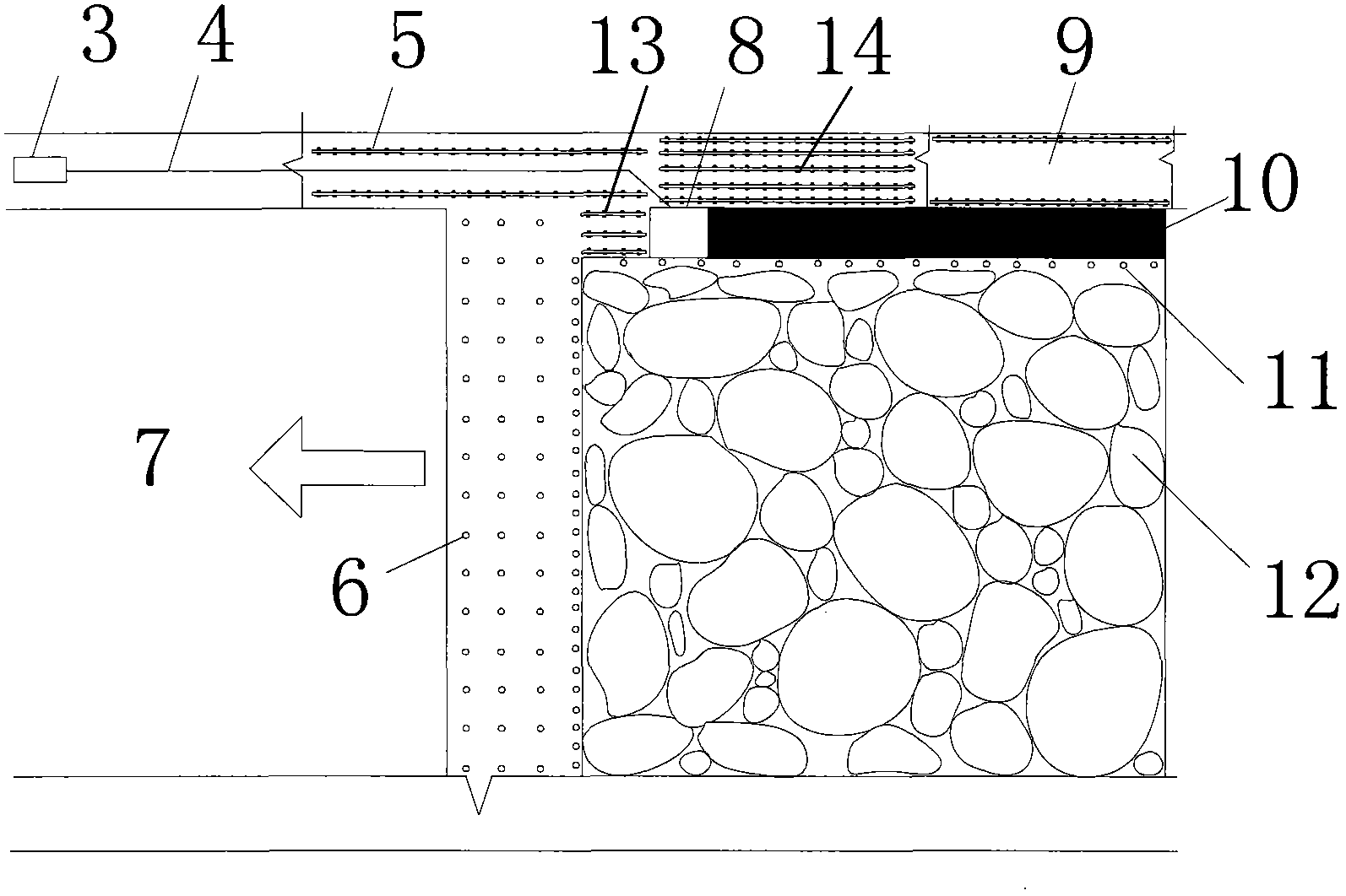 Roadside proper yielding unequal combined filling structure of gob-side entry retaining and construction method