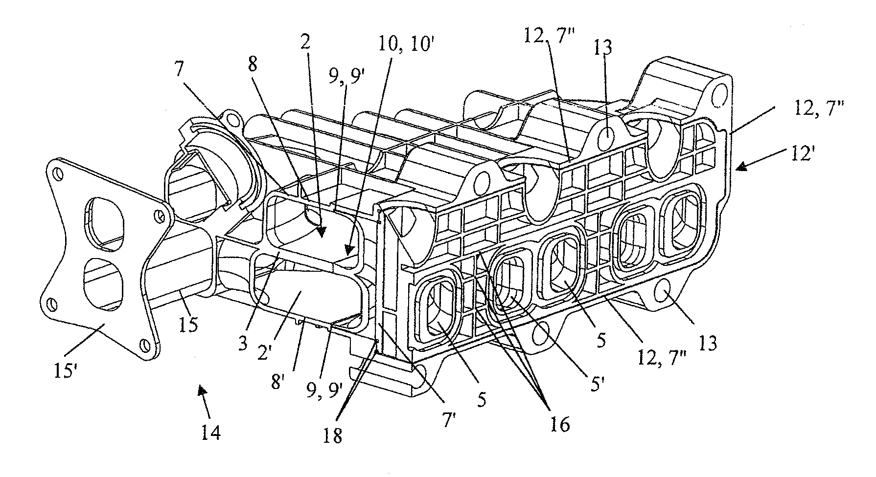Double-plenum inlet manifold and vehicle incorporating such a manifold