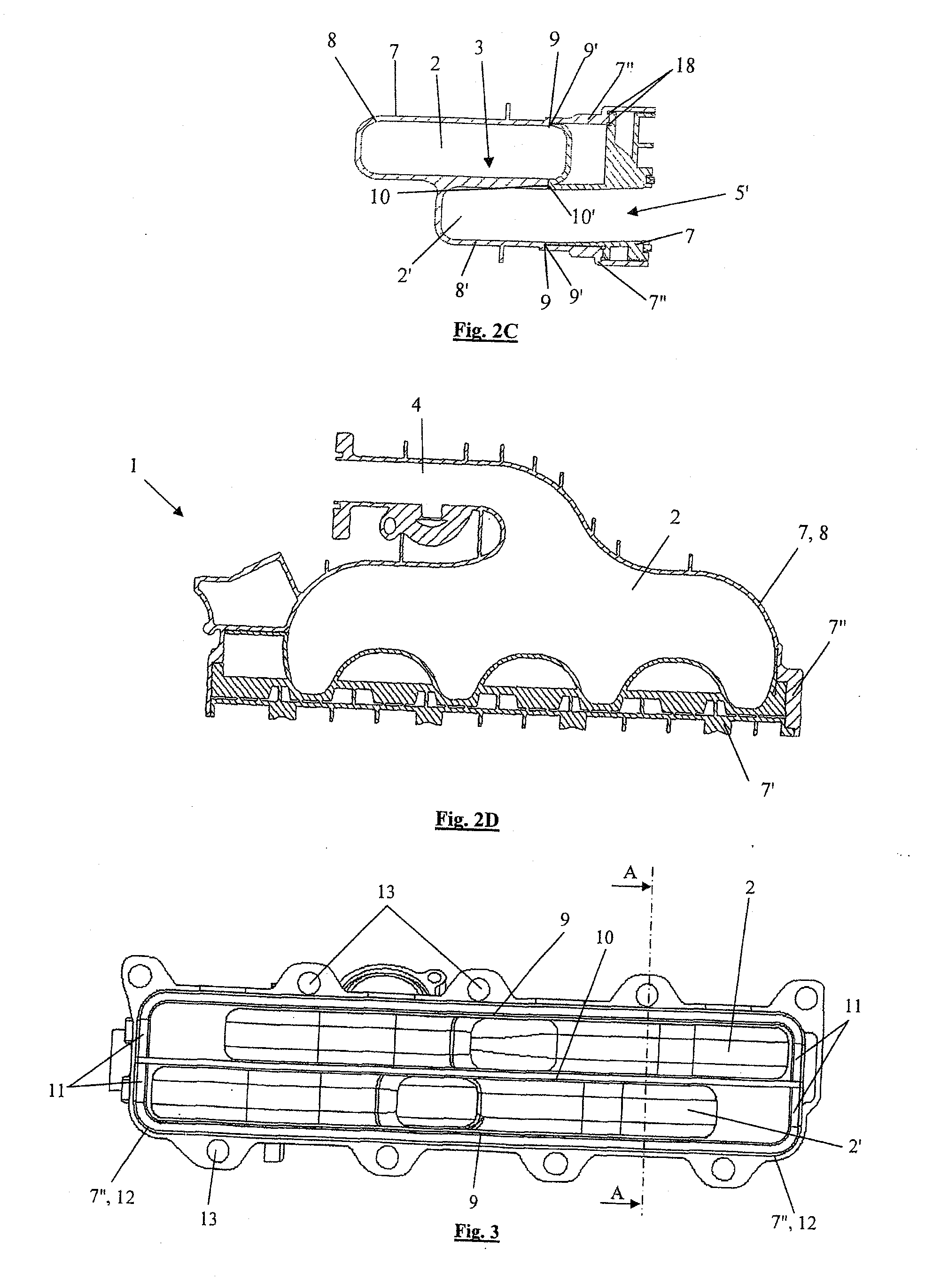 Double-plenum inlet manifold and vehicle incorporating such a manifold