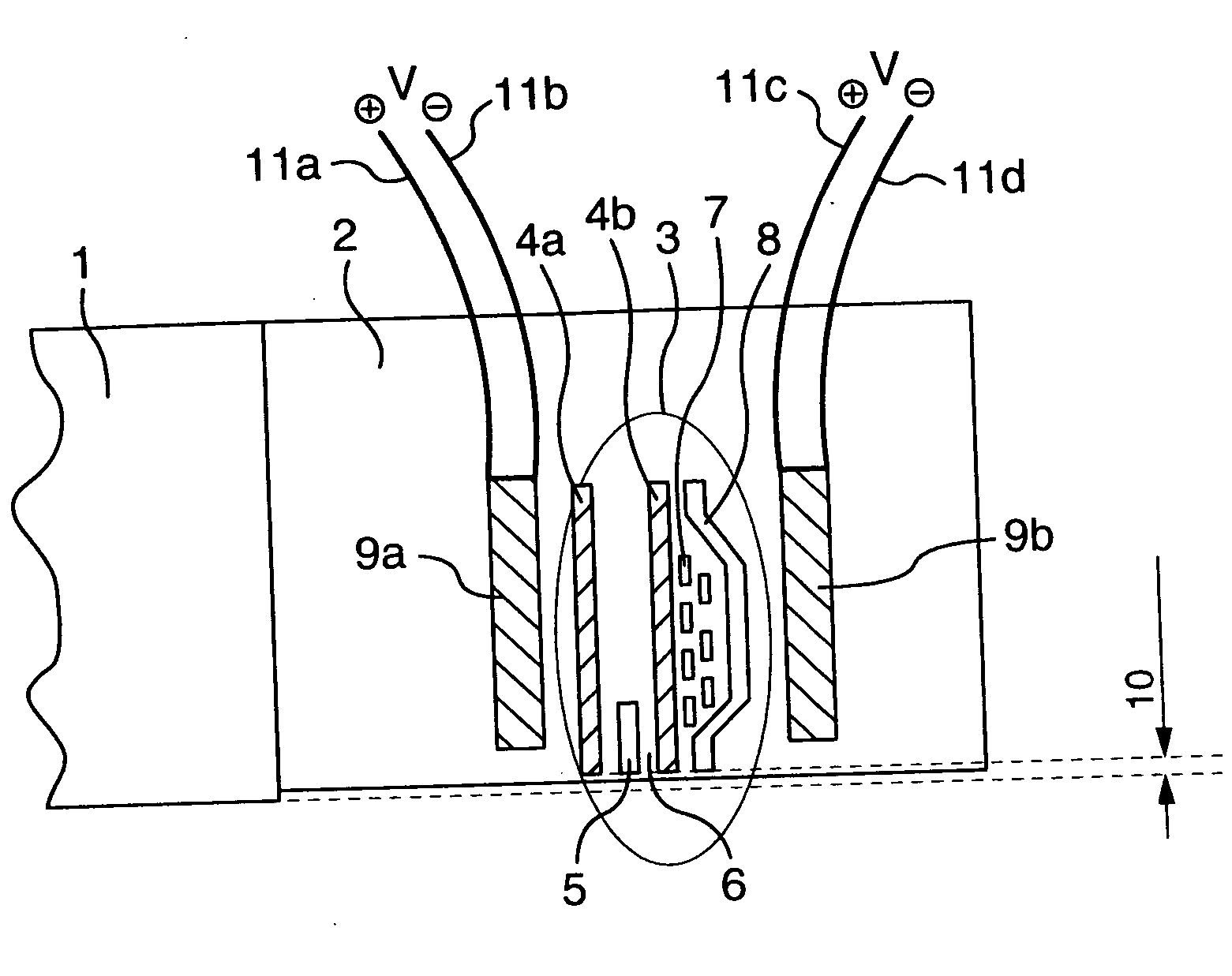 Magnetic head heating element in a disk drive
