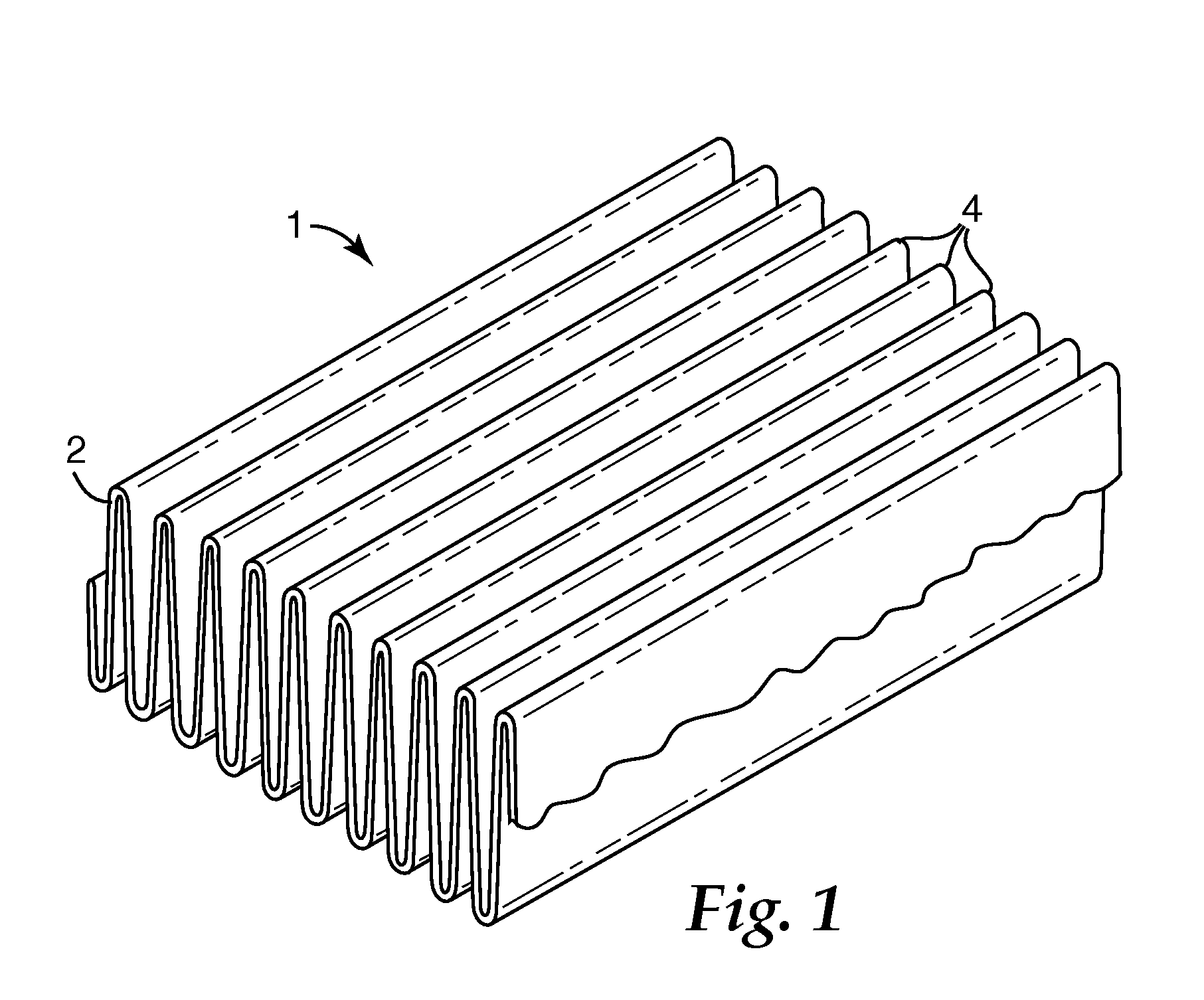Pleated filter with bimodal monolayer monocomponent media