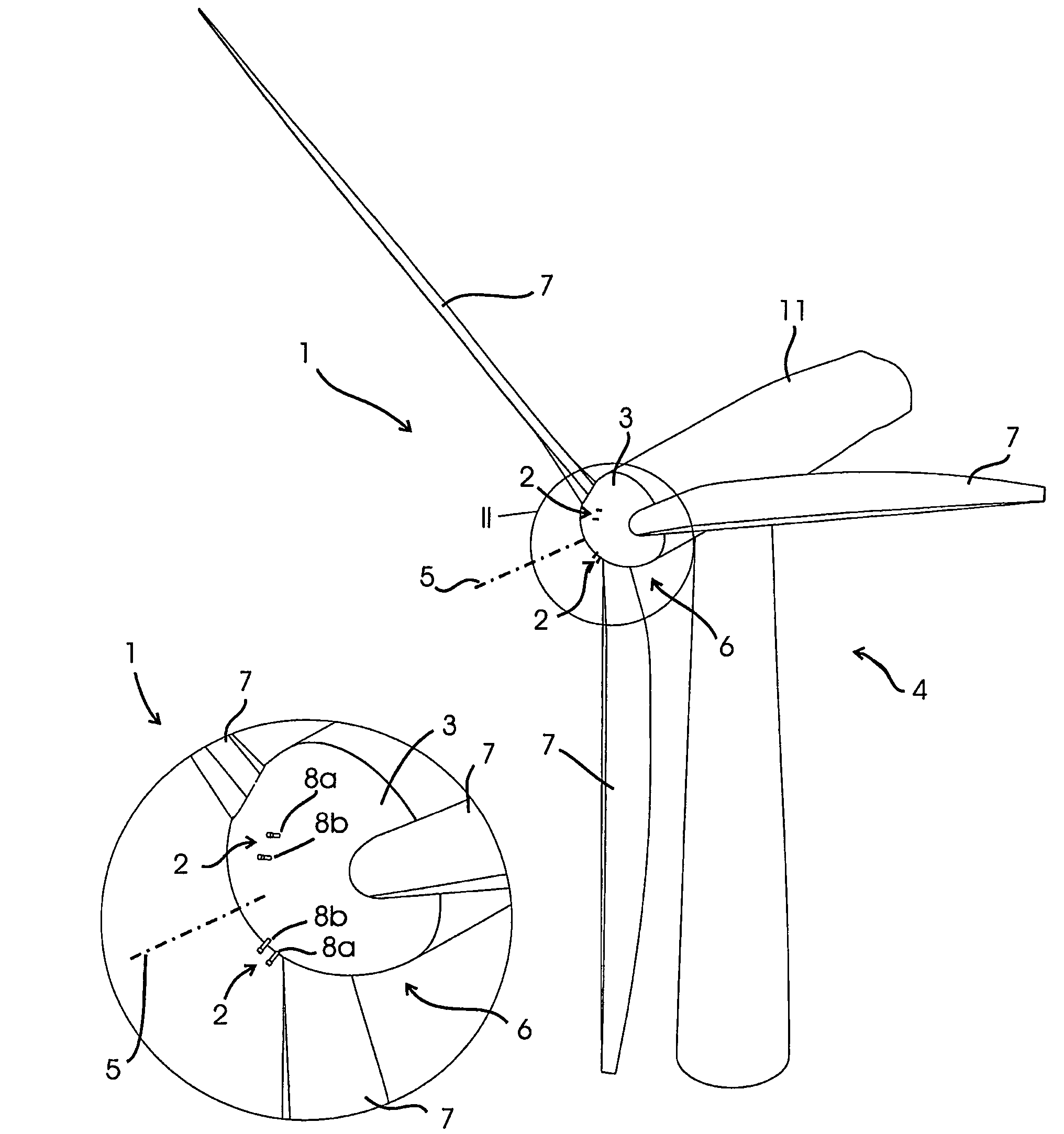 Method and apparatus to determine the wind speed and direction experienced by a wind turbine