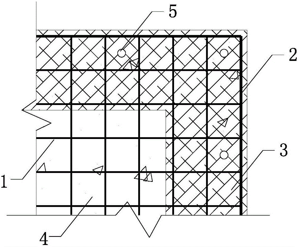 Single-row reinforcement sheet with fiber concrete on frames and common concrete in middle and manufacturing method