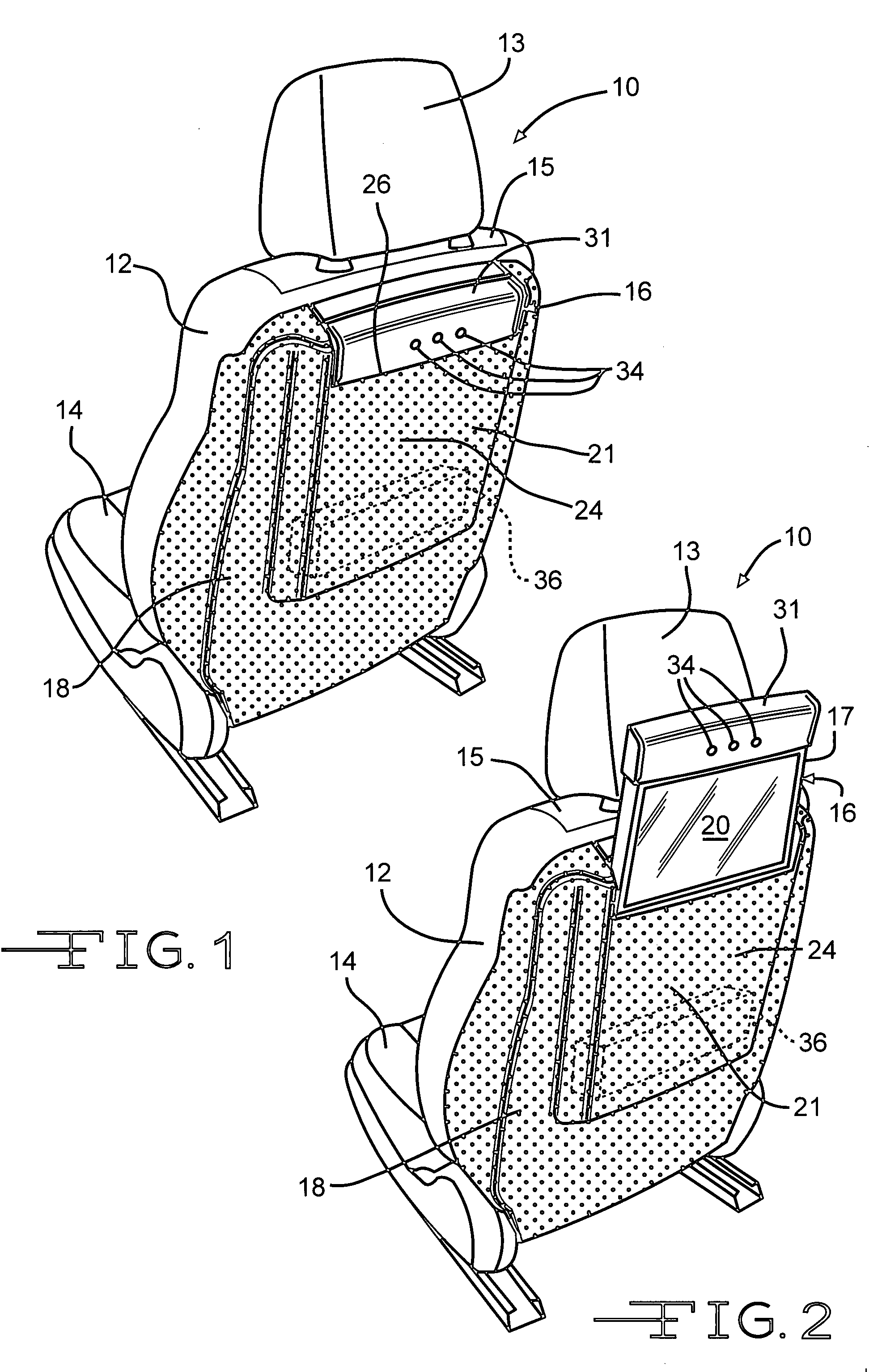 Vehicle seat having an electronic display mounted thereon