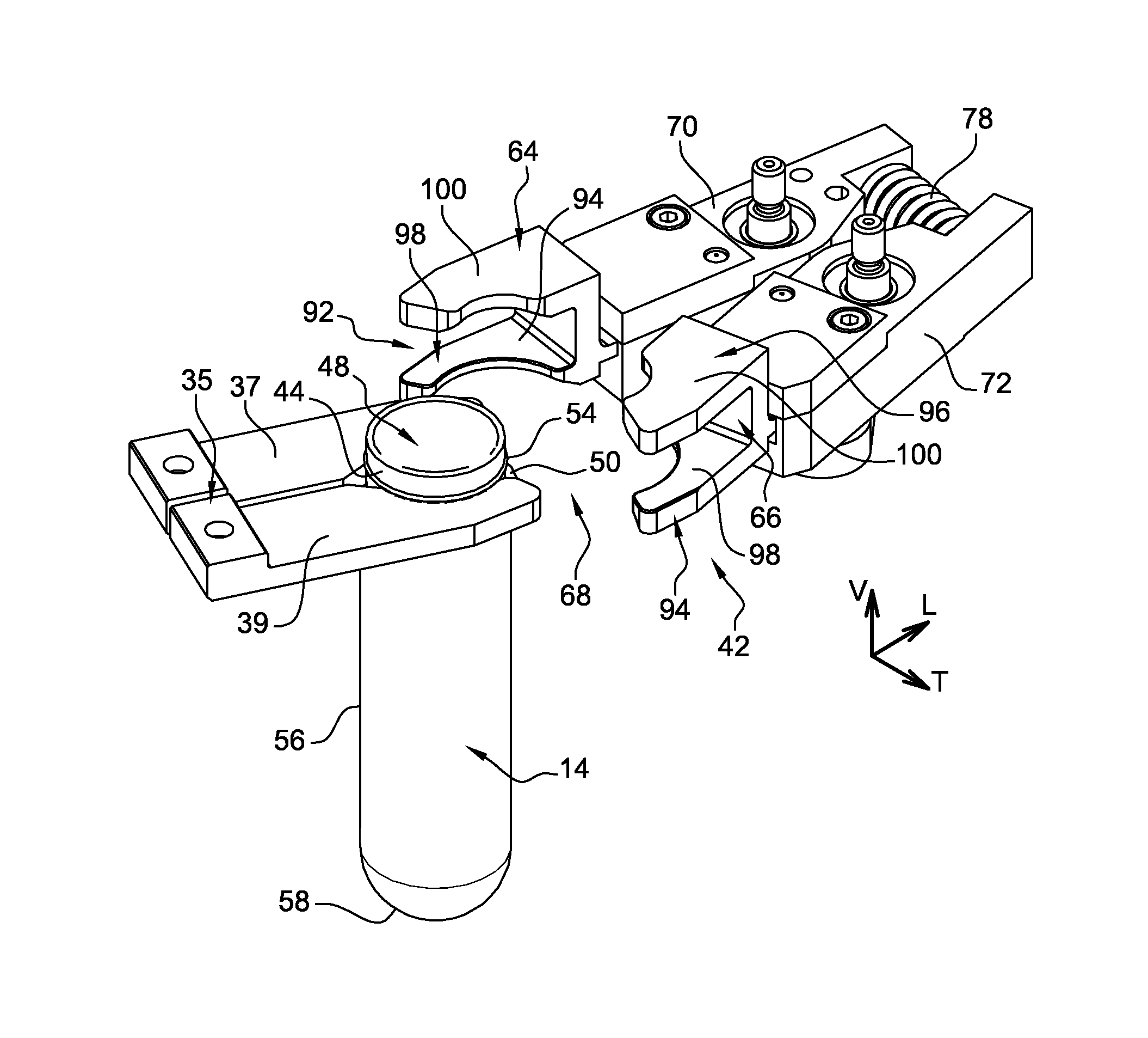 Transfer device comprising a gripper