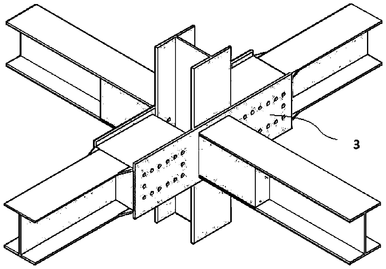 Double side plate type beam-end anti-torque joint with unilateral bolt connection