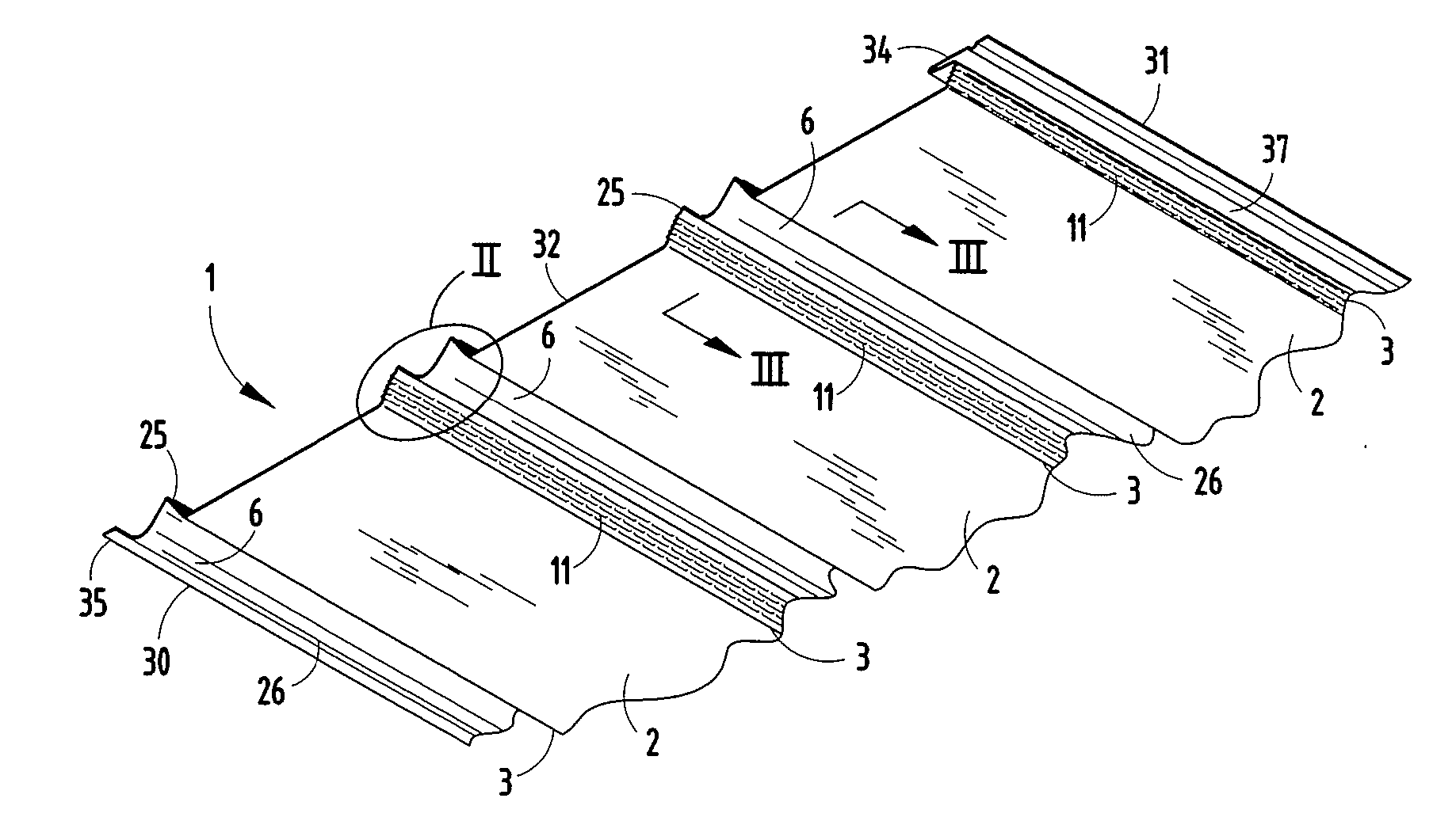 Beaded soffit panel and method for buildings and the like