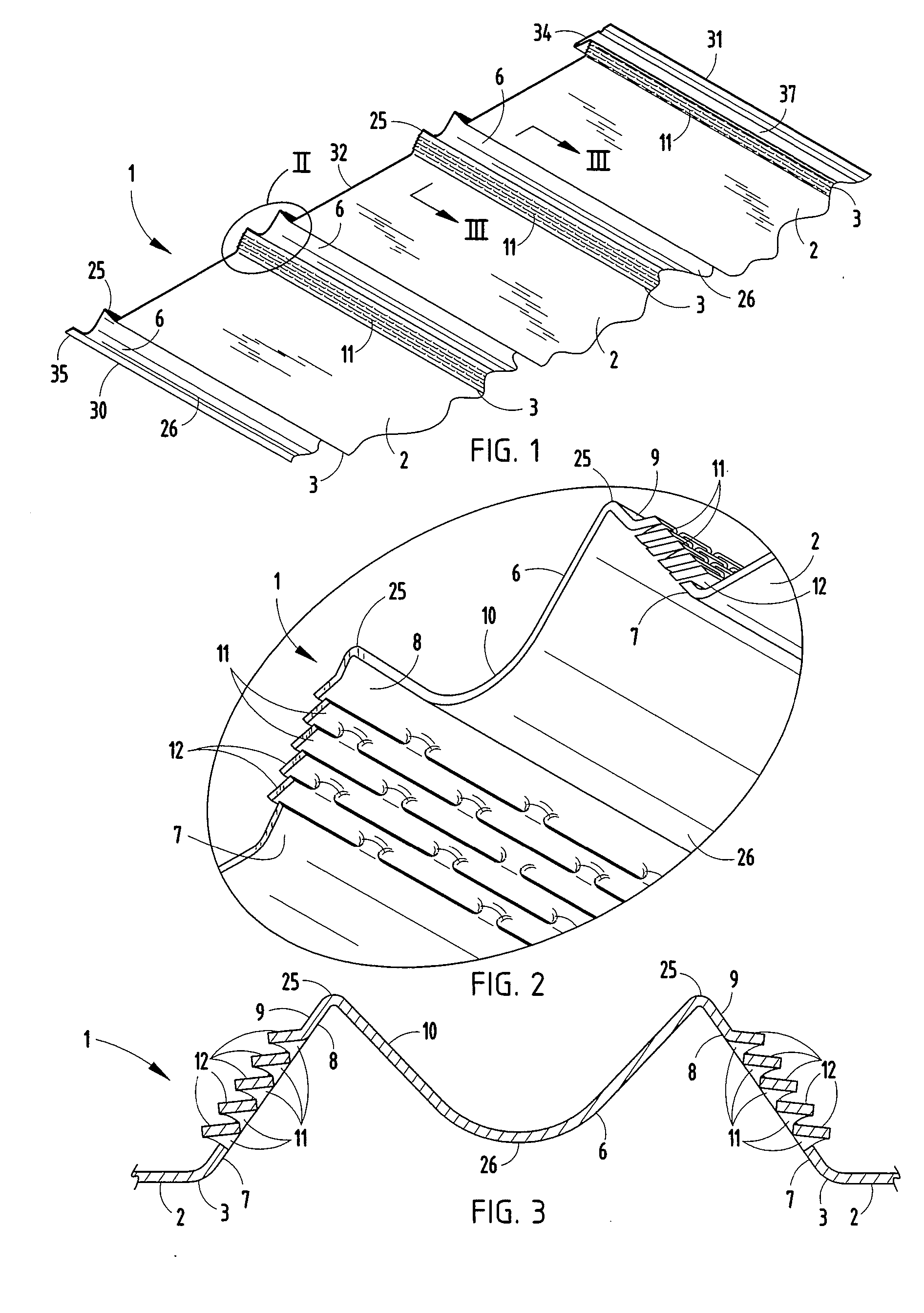 Beaded soffit panel and method for buildings and the like