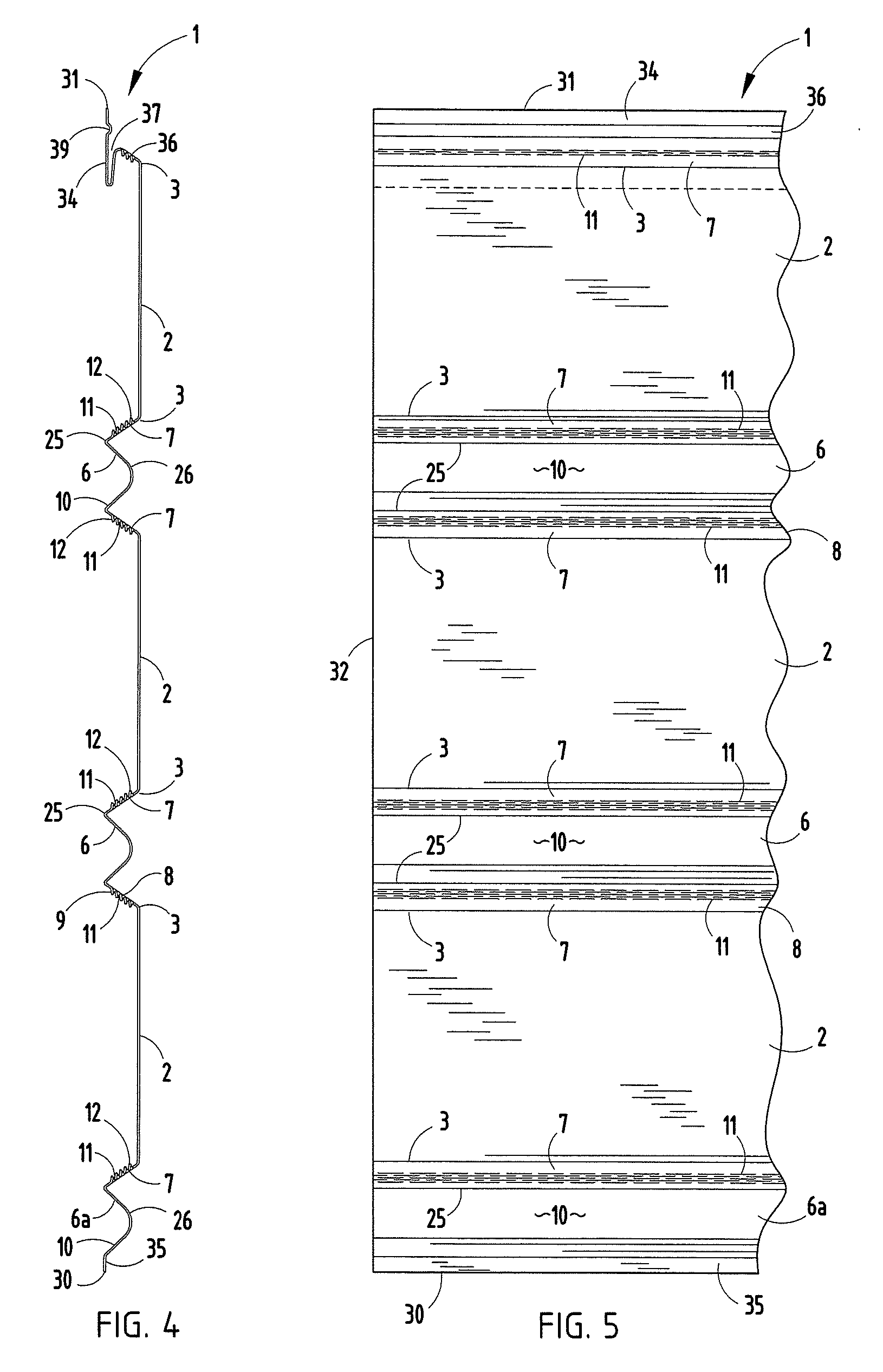 Beaded soffit panel and method for buildings and the like