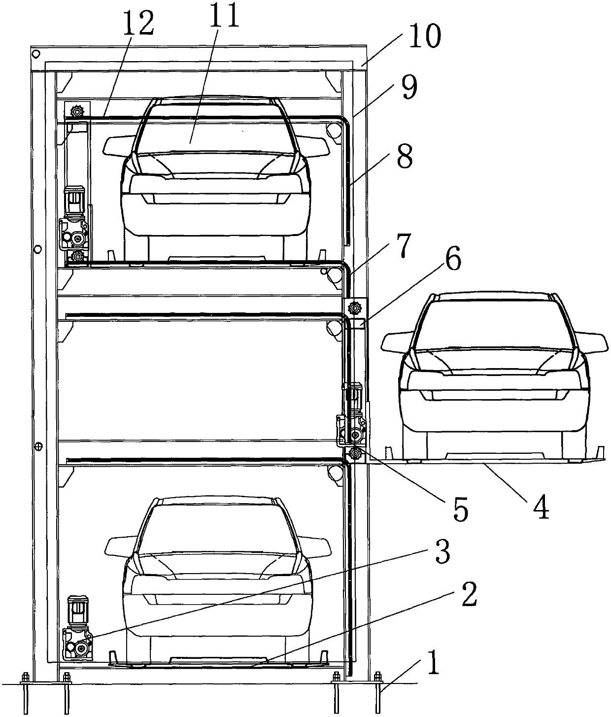 Drawer type lifting stereo garage