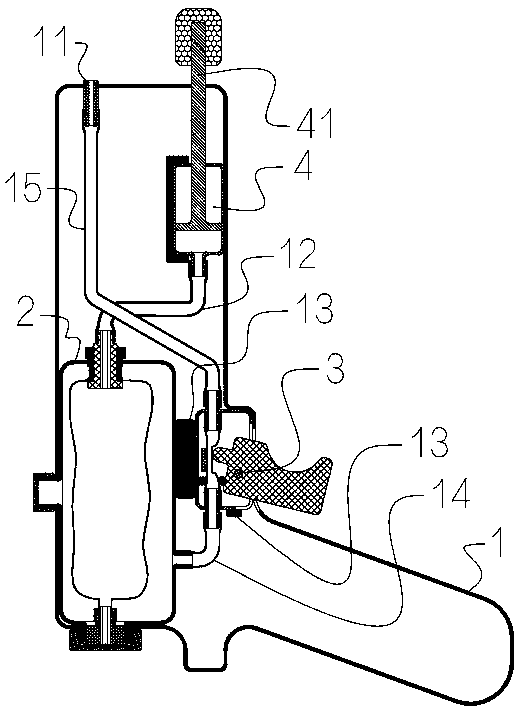 Toy water gun provided with four-opening water storage tank