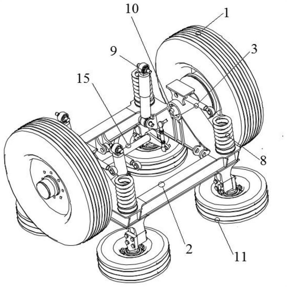 Single-wheel-pair hinged type middle bogie