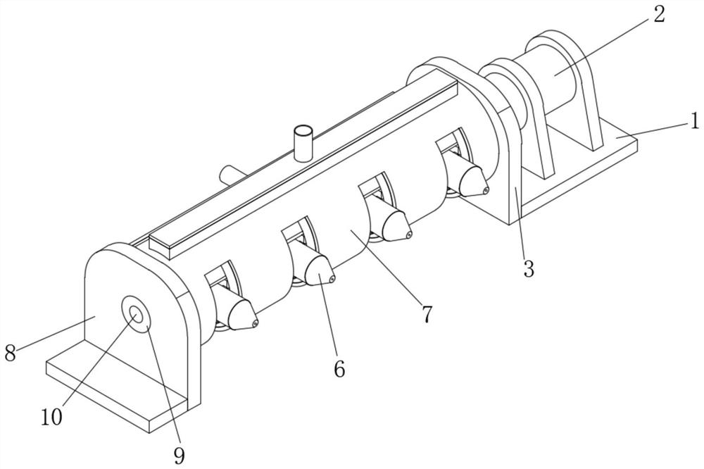 Cradle head spraying device for dry fog dust suppression