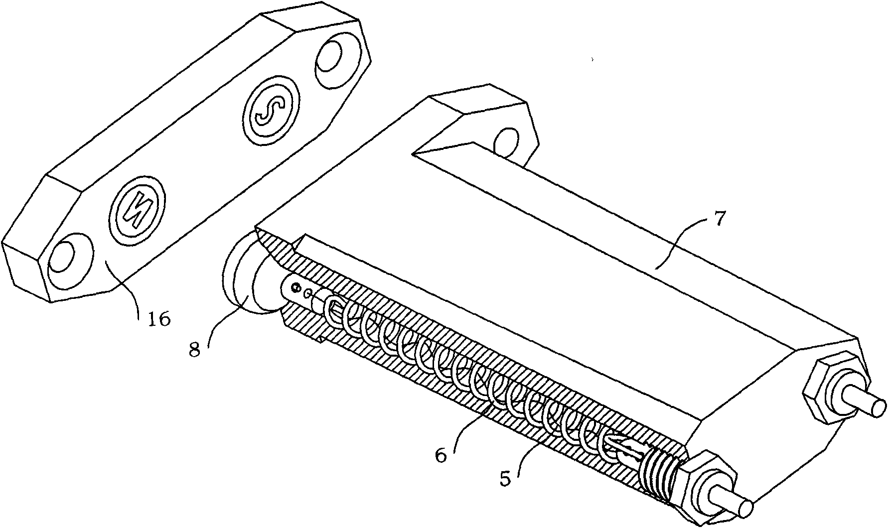 DC electrical docking device capable of automatically actuating and disconnecting