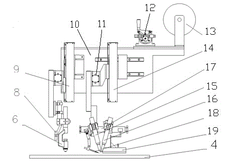 Plasma and dual TIG (tungsten inert gas) composite welding device and method of medium plate