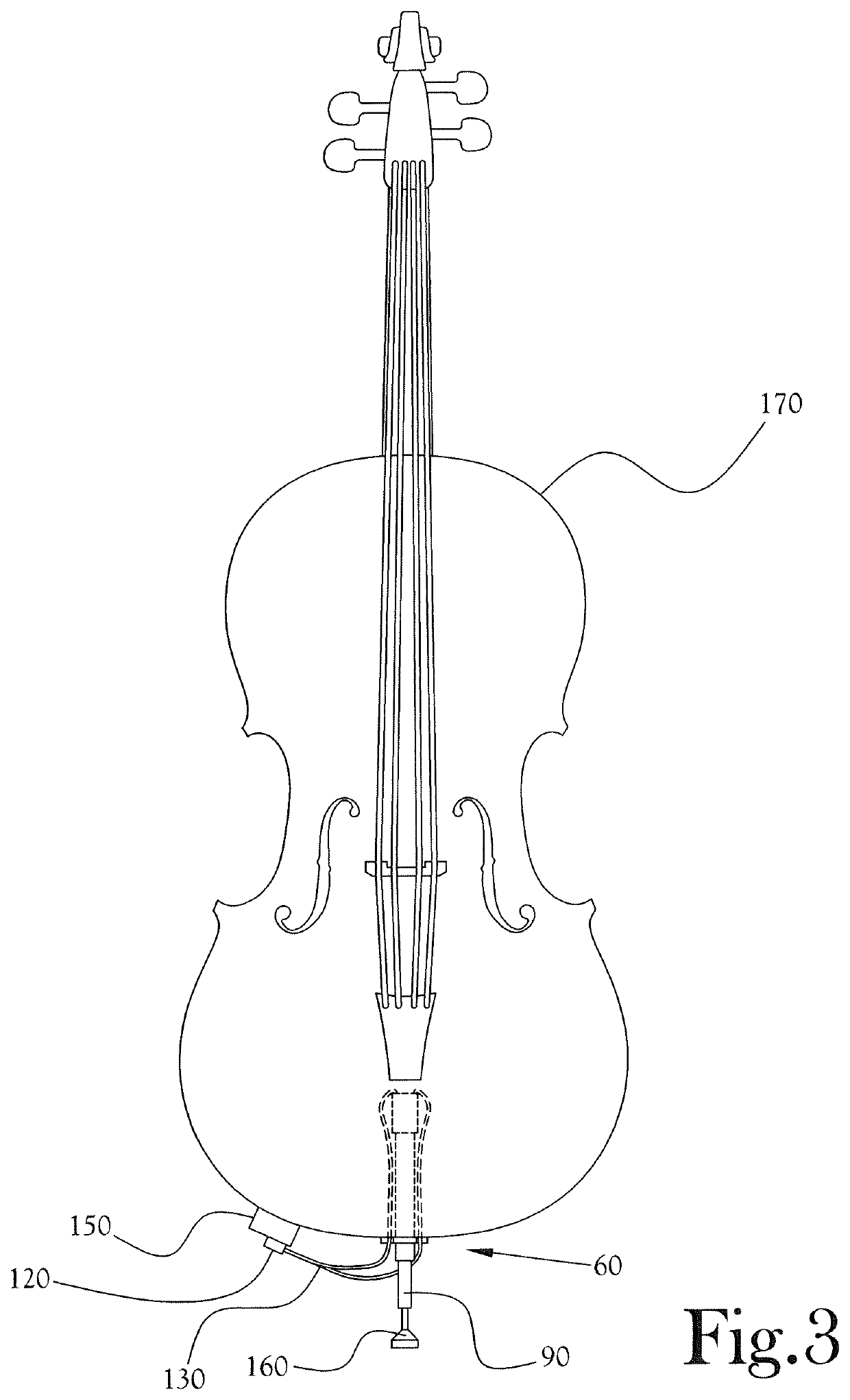 Automated endpin for upright stringed instruments