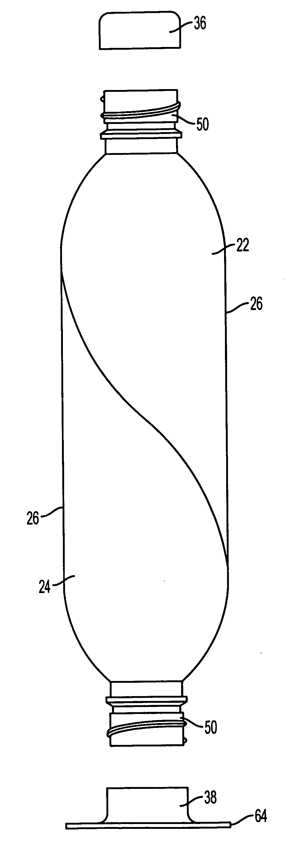 Multiple cavity bottle and method of manufacturing same