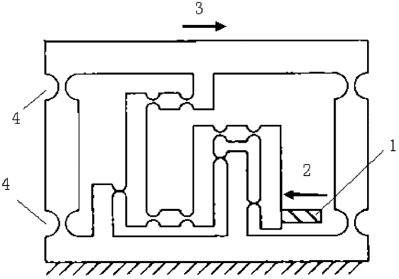 Two-stage micro-displacement amplification mechanism