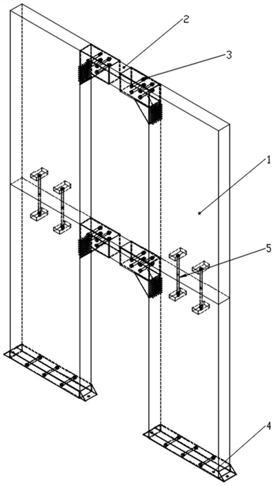 Full-rigid-connection orthogonal laminated wood coupled shear wall based on steel plate constraint