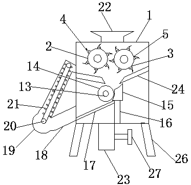 Multiple crushing device for medical medicines