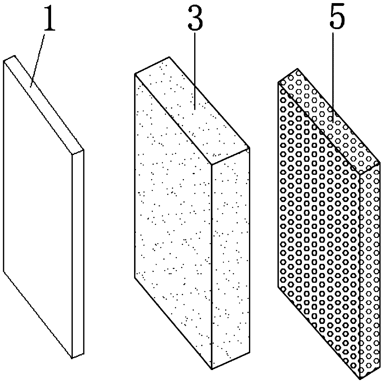 Sound absorption and isolation composite element and transformer