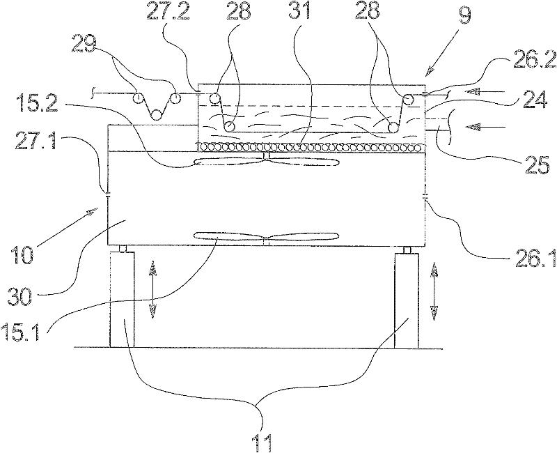 Method and device for producing strand-shaped goods