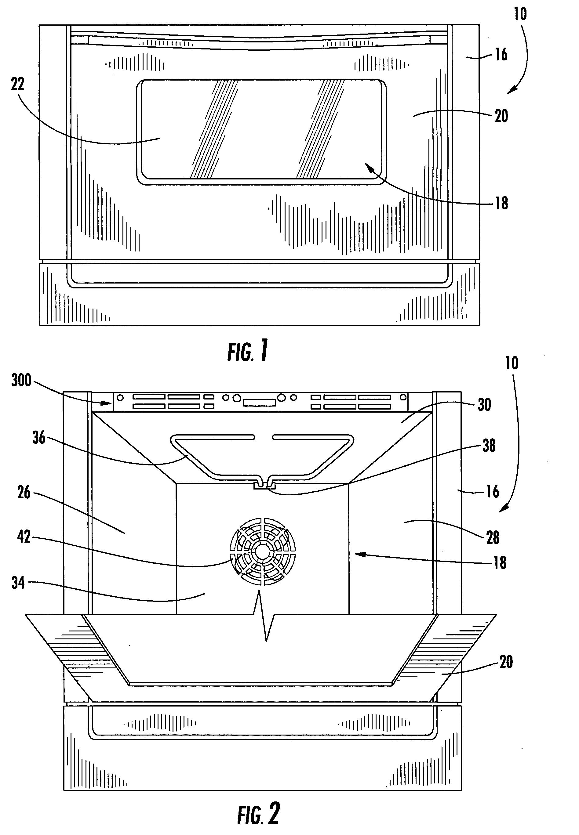 Double oven combination with an integrated cooling air and exhaust air flow arrangement