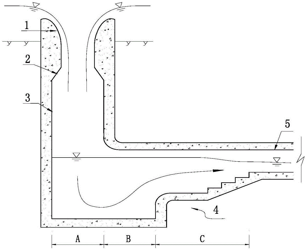 A Stilling Shaft Connecting a Vertical Shaft and a Retreating Tunnel