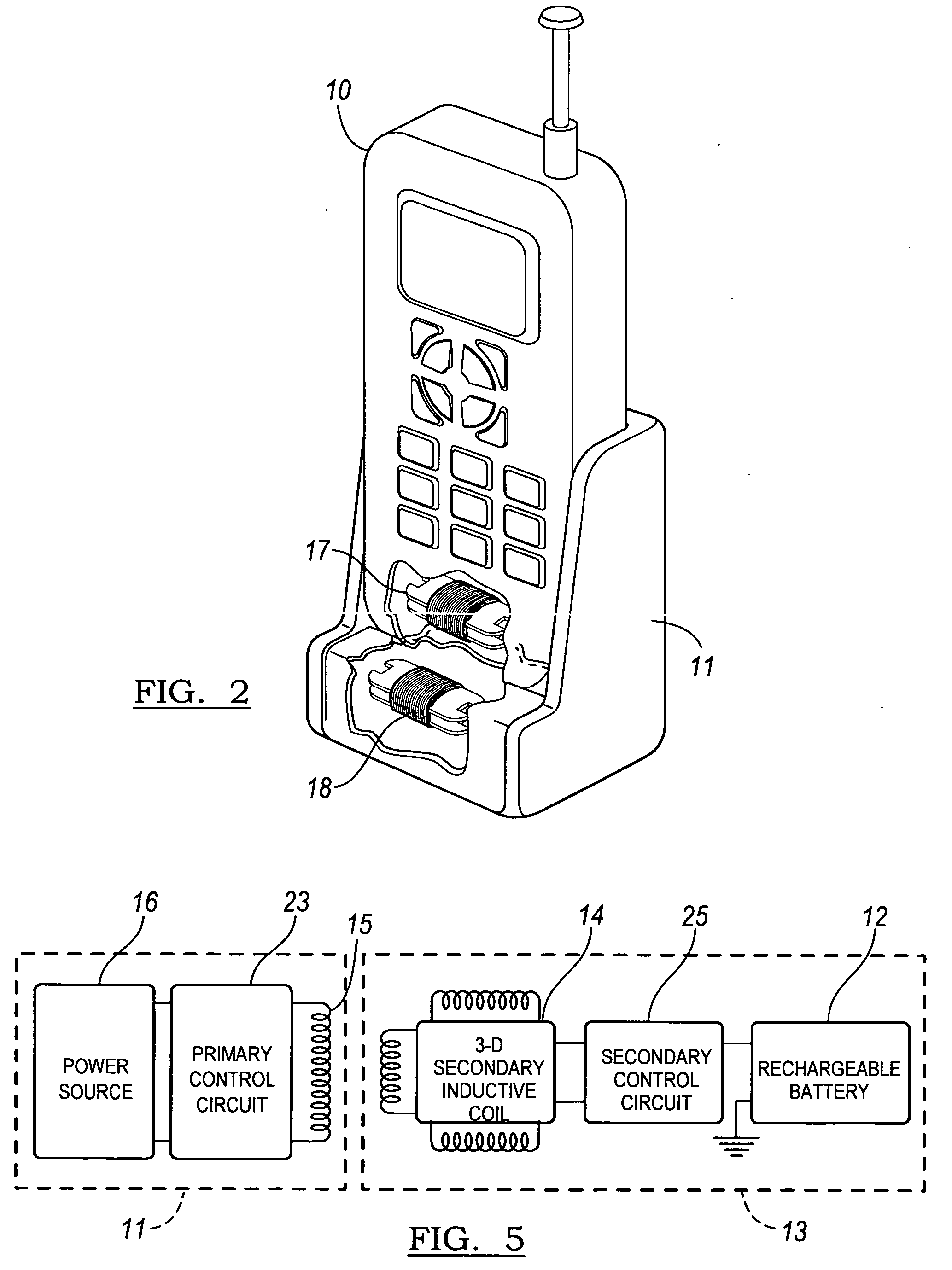 Apparatus for inductively recharging batteries