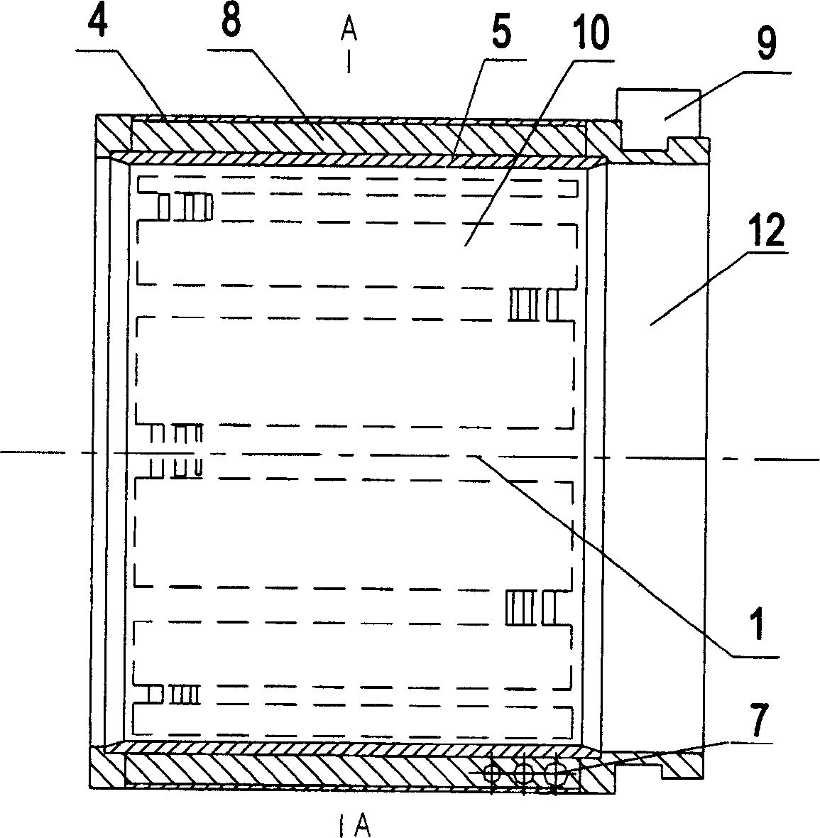 Driving motor stator water-cooling method and device