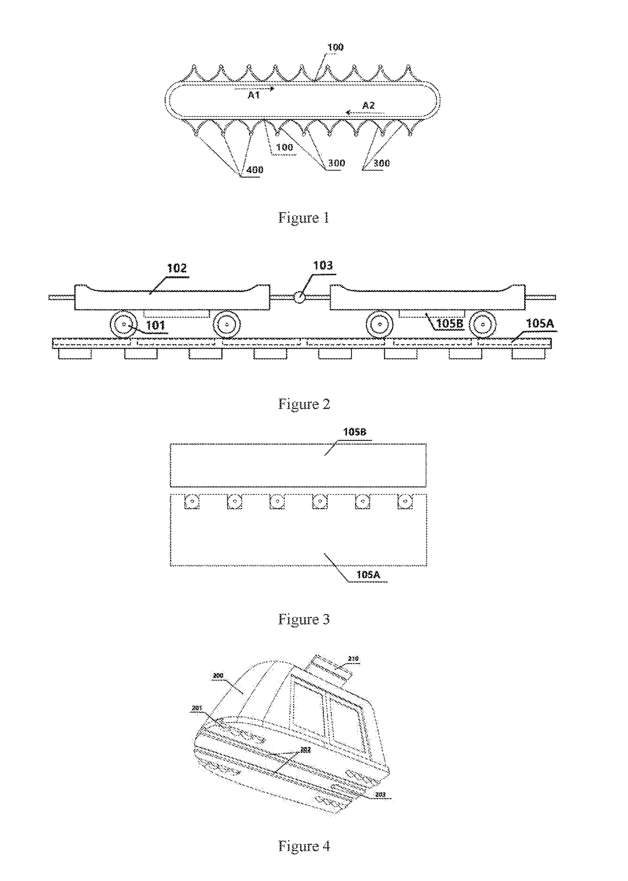 High-carrying-capacity non-stop rail transit system