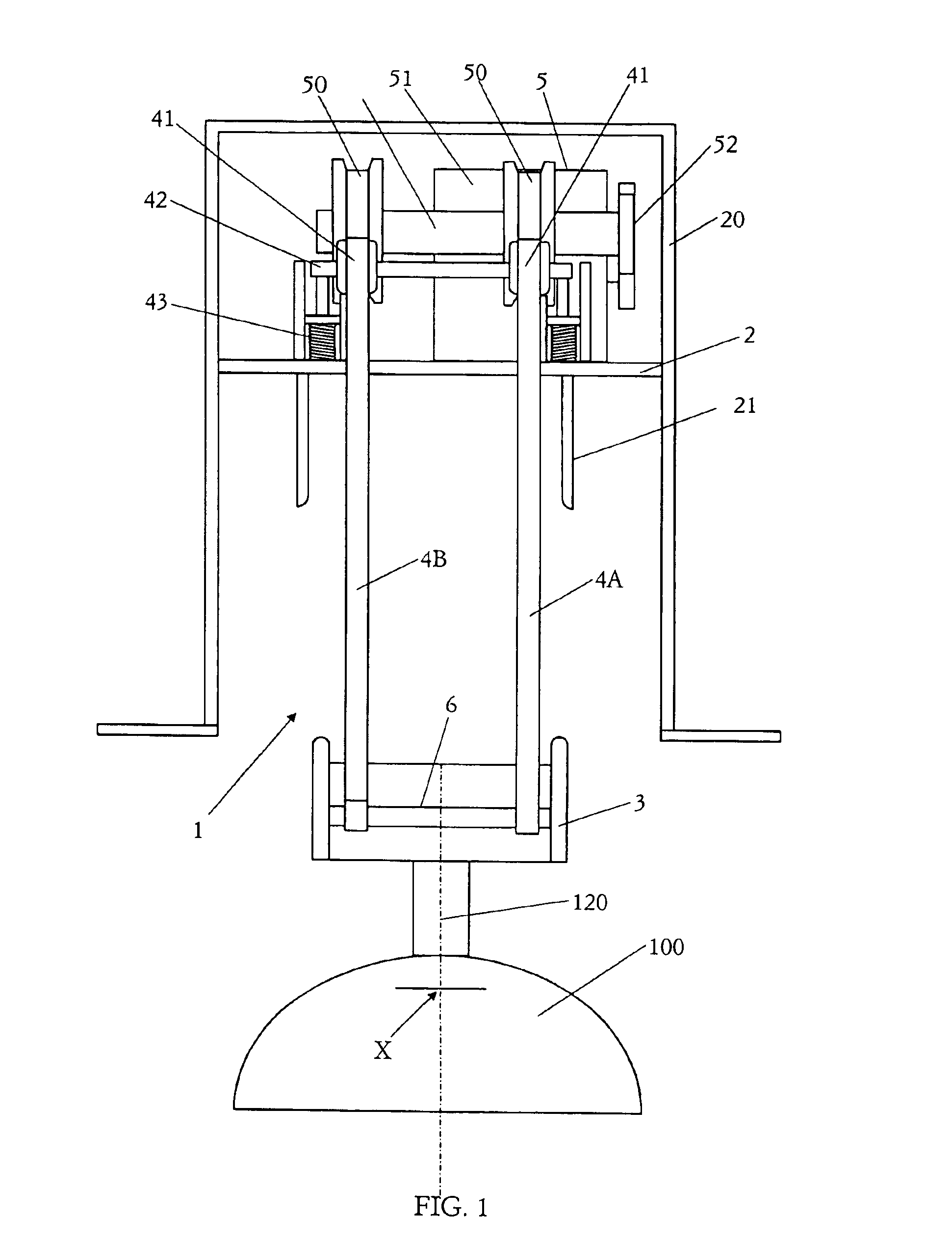 Hoisting apparatus with horizontal stabilizing means for a load holder